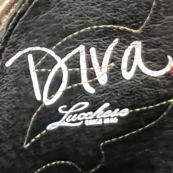 Lucchese Diva Amata Leather LIMITED EDITION Shimmer Studded Western Boots - Picture 16 of 16